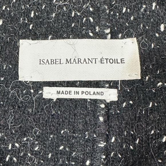 Isabel Marant Etoile Black Grey Laine Wool Jacket Size 38 - Picture 6 of 13